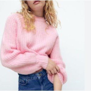 ZARA Pink Cropped Sweater M